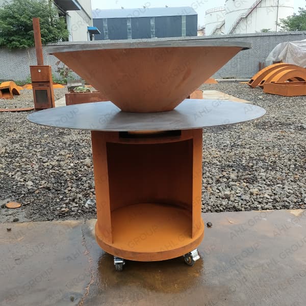 <h3>Wooden BBQ Grill At Terrace With Ash Drawer Company</h3>

